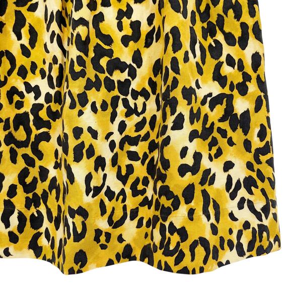 St. John Yellow Black Leopard Print Silk Blend Skirt A-Line Women’s Size 4 - Picture 4 of 7